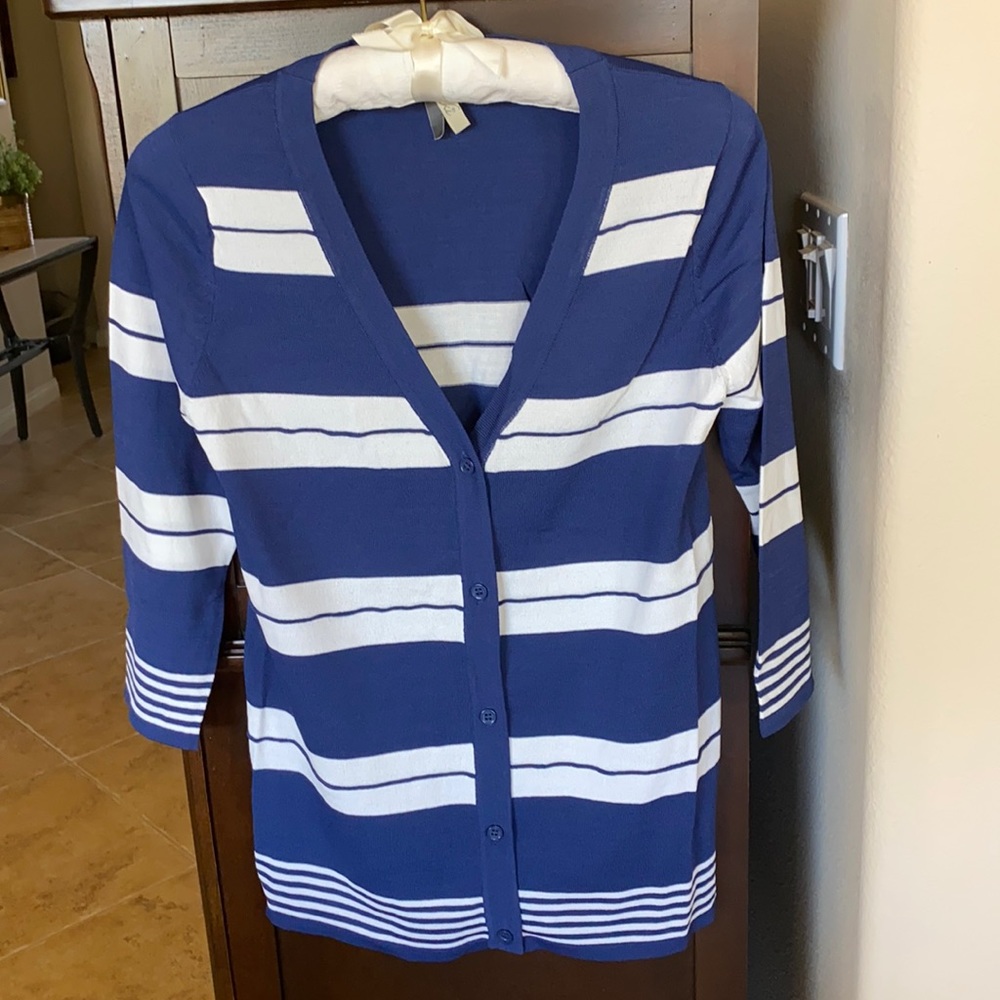 Never worn navy and cream Cardigan